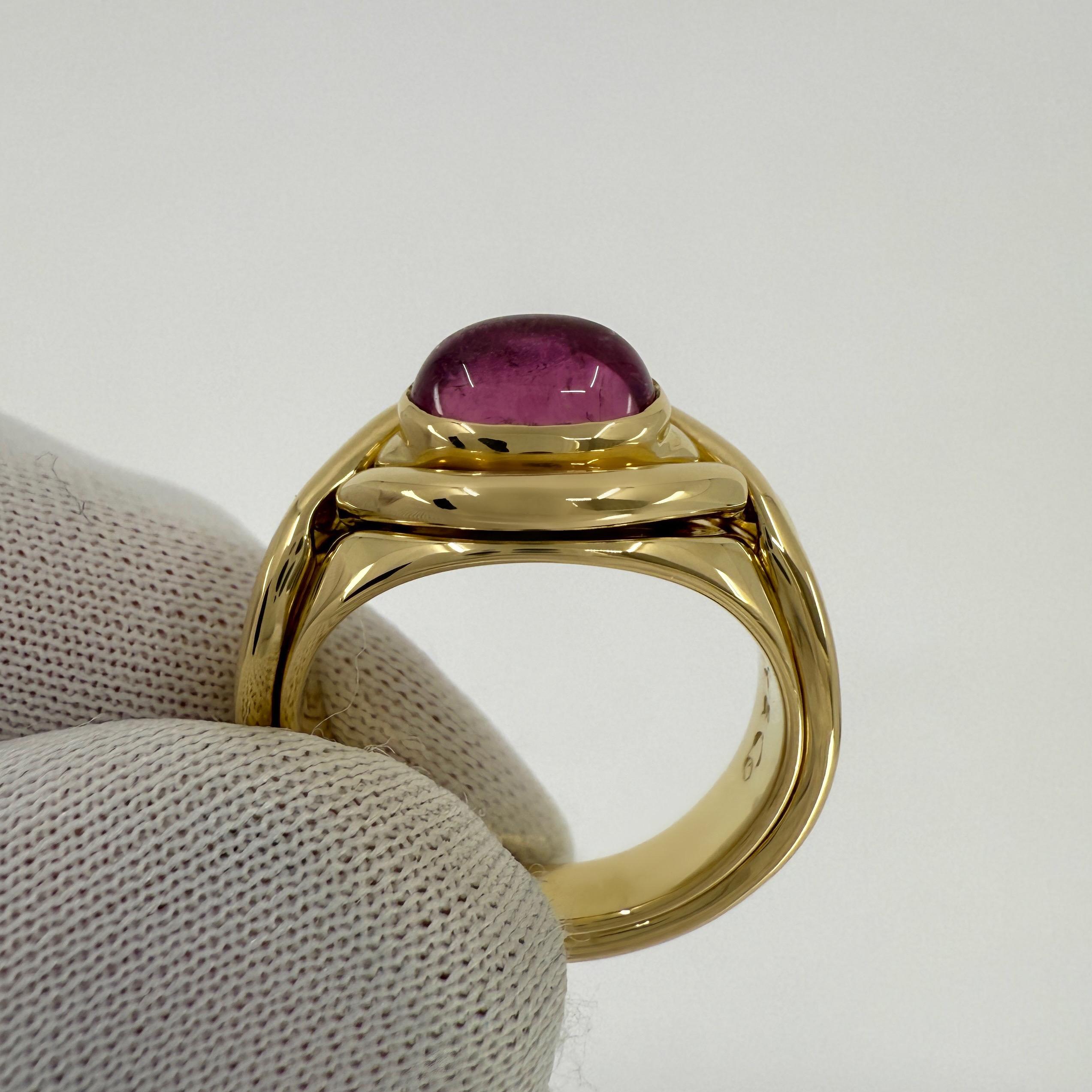 Vintage Tiffany & Co. Light Pink Tourmaline Oval 18k Yellow Gold Band Dome Ring For Sale 2