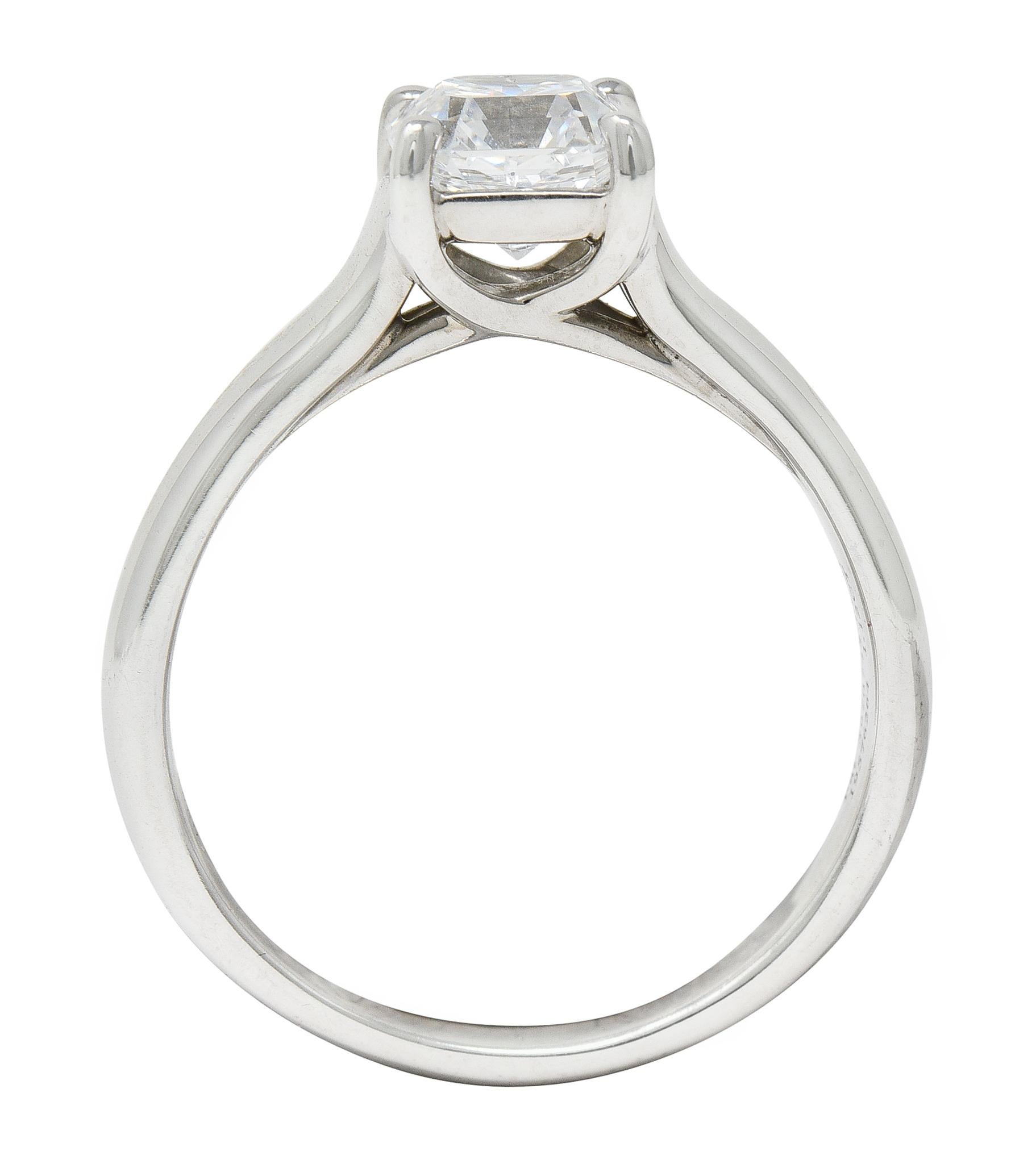 Vintage Tiffany & Co. Lucida 1.12 Carats Diamond Platinum Engagement Ring For Sale 1