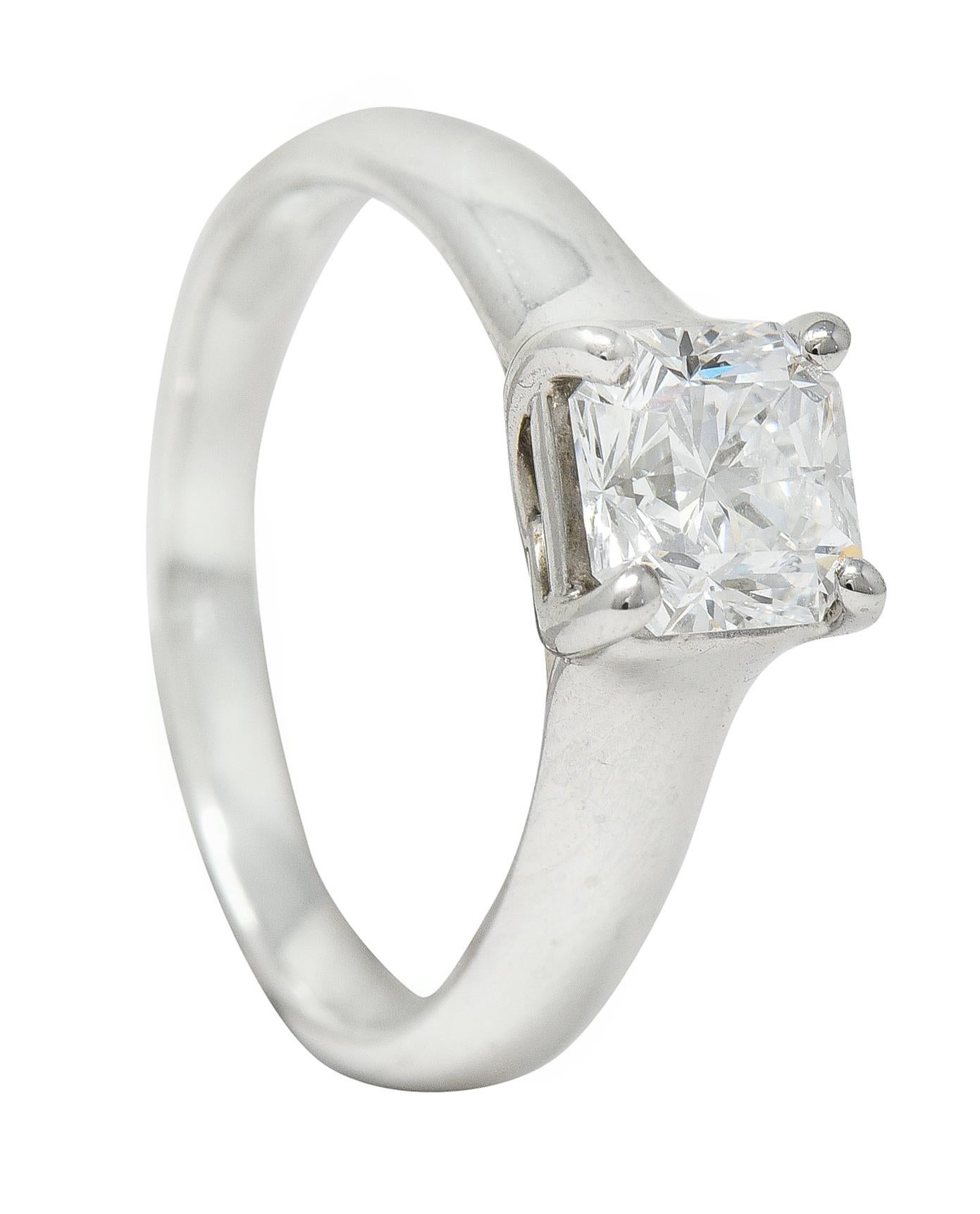 Vintage Tiffany & Co. Lucida 1.12 Carats Diamond Platinum Engagement Ring For Sale 3