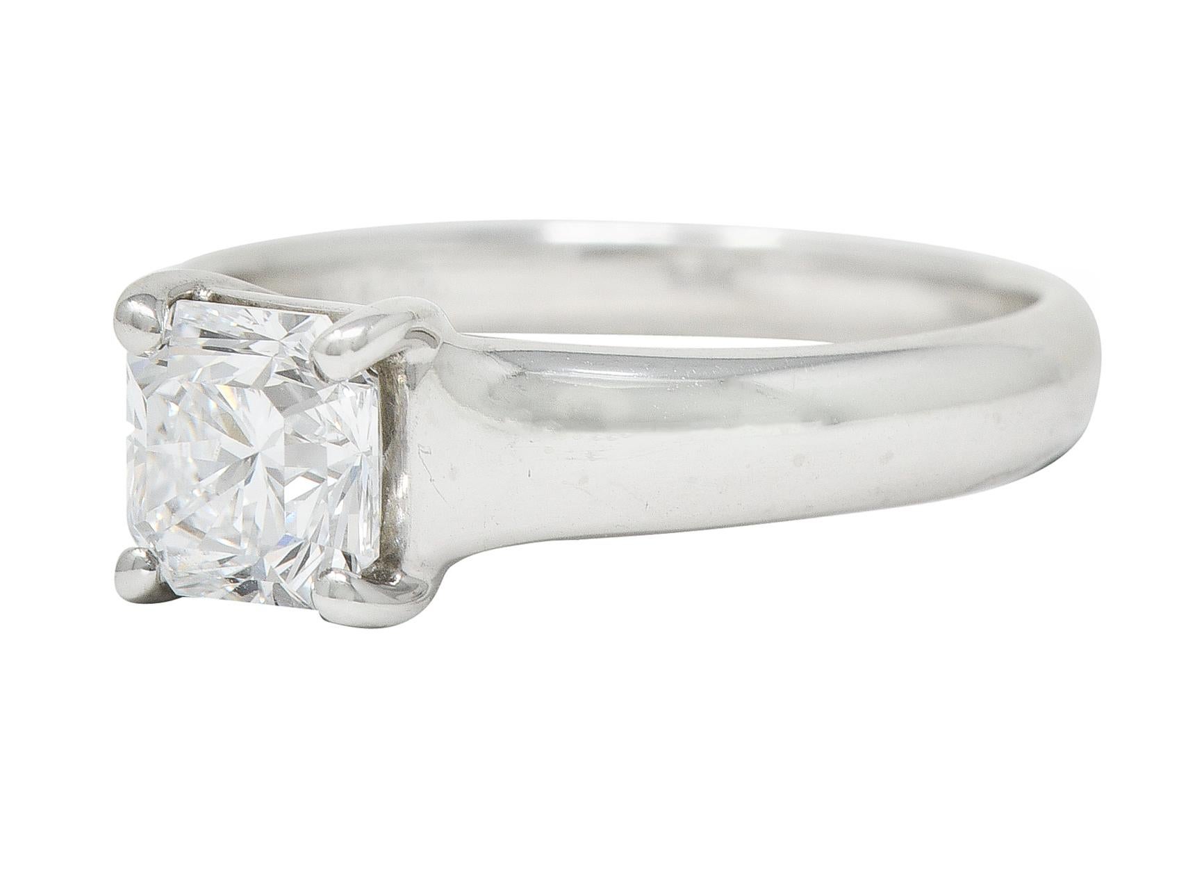 Contemporary Vintage Tiffany & Co. Lucida 1.12 Carats Diamond Platinum Engagement Ring For Sale