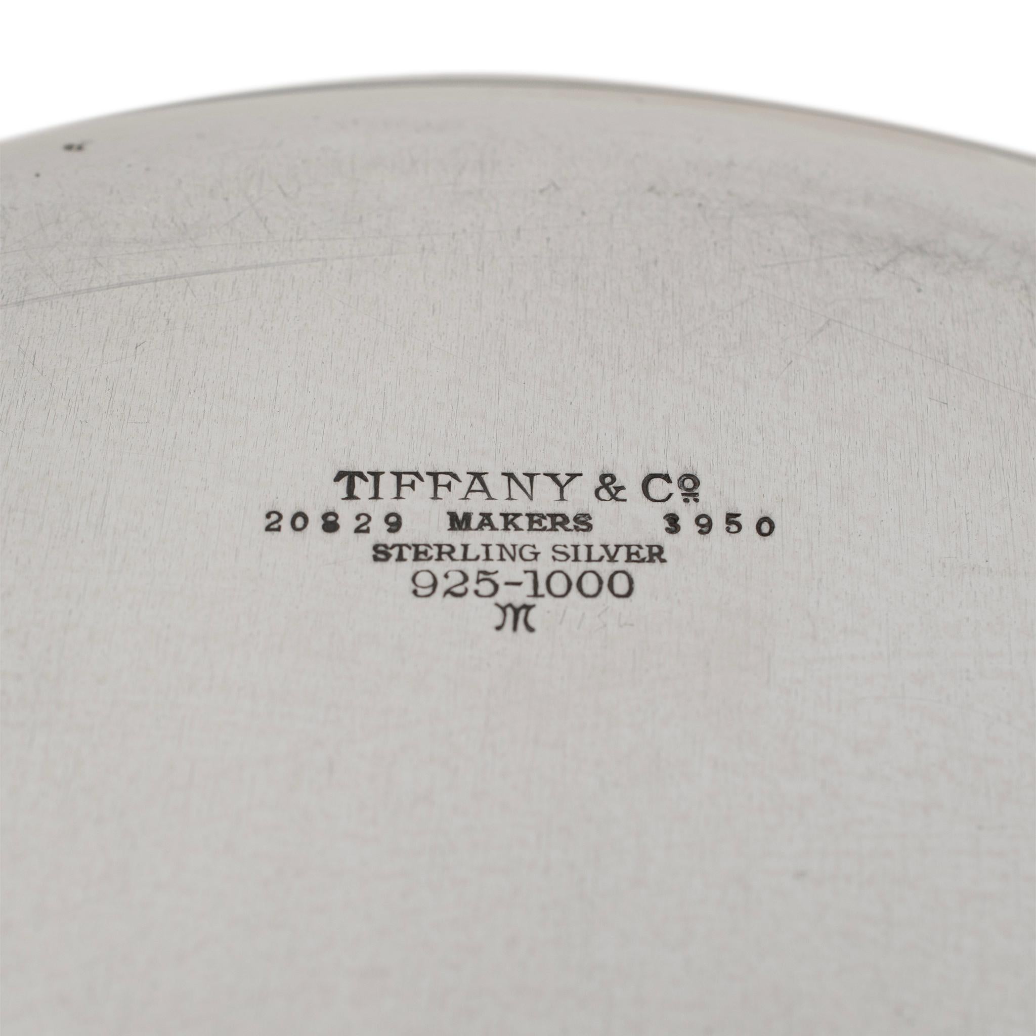 Femenino o masculino Vintage Tiffany & Co. Plato Plano de Plata de Ley 925 de los Fabricantes