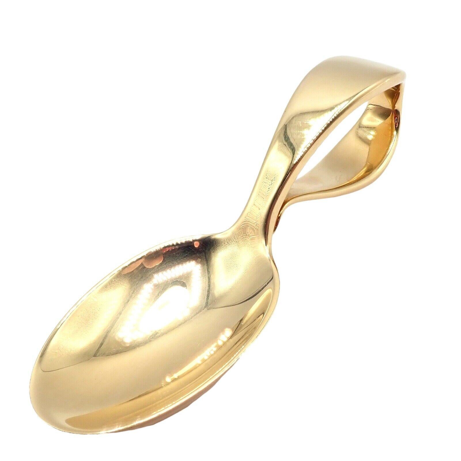 Vintage Tiffany & Co Makers Solid Yellow Gold Baby Spoon For Sale 4