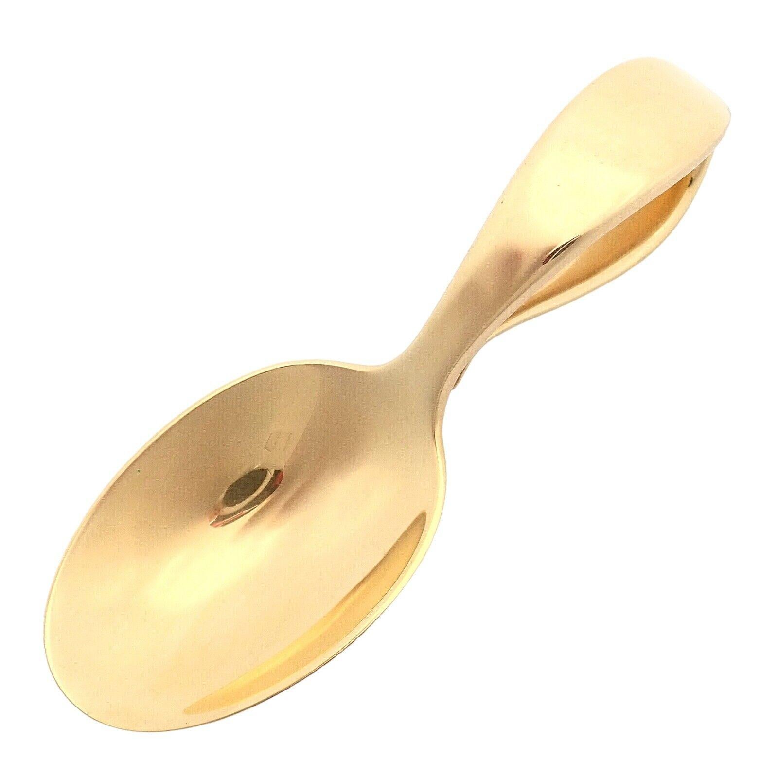 Vintage Tiffany & Co Makers Solid Yellow Gold Baby Spoon For Sale 2