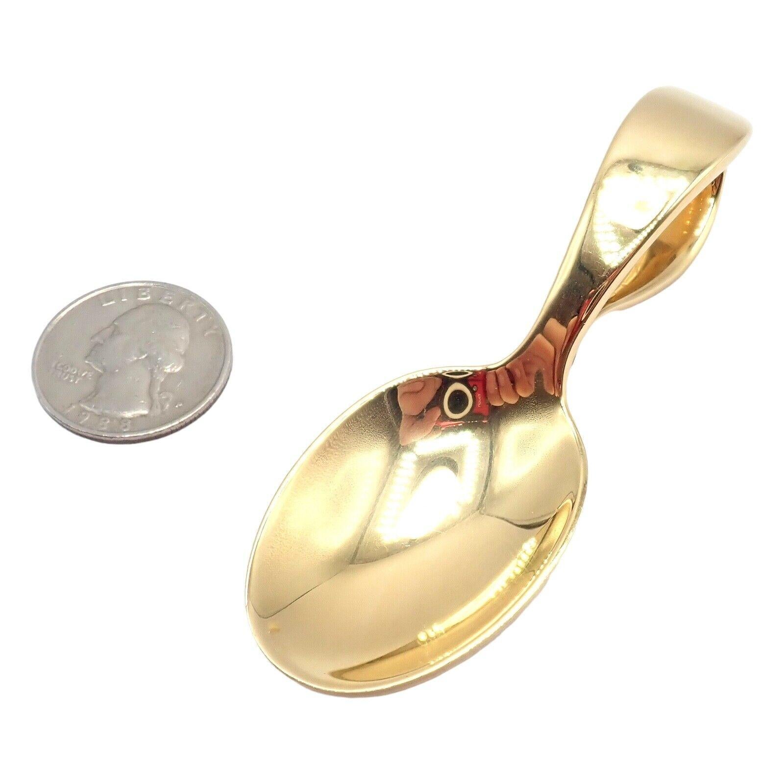 Vintage Tiffany & Co Makers Solid Yellow Gold Baby Spoon For Sale 3