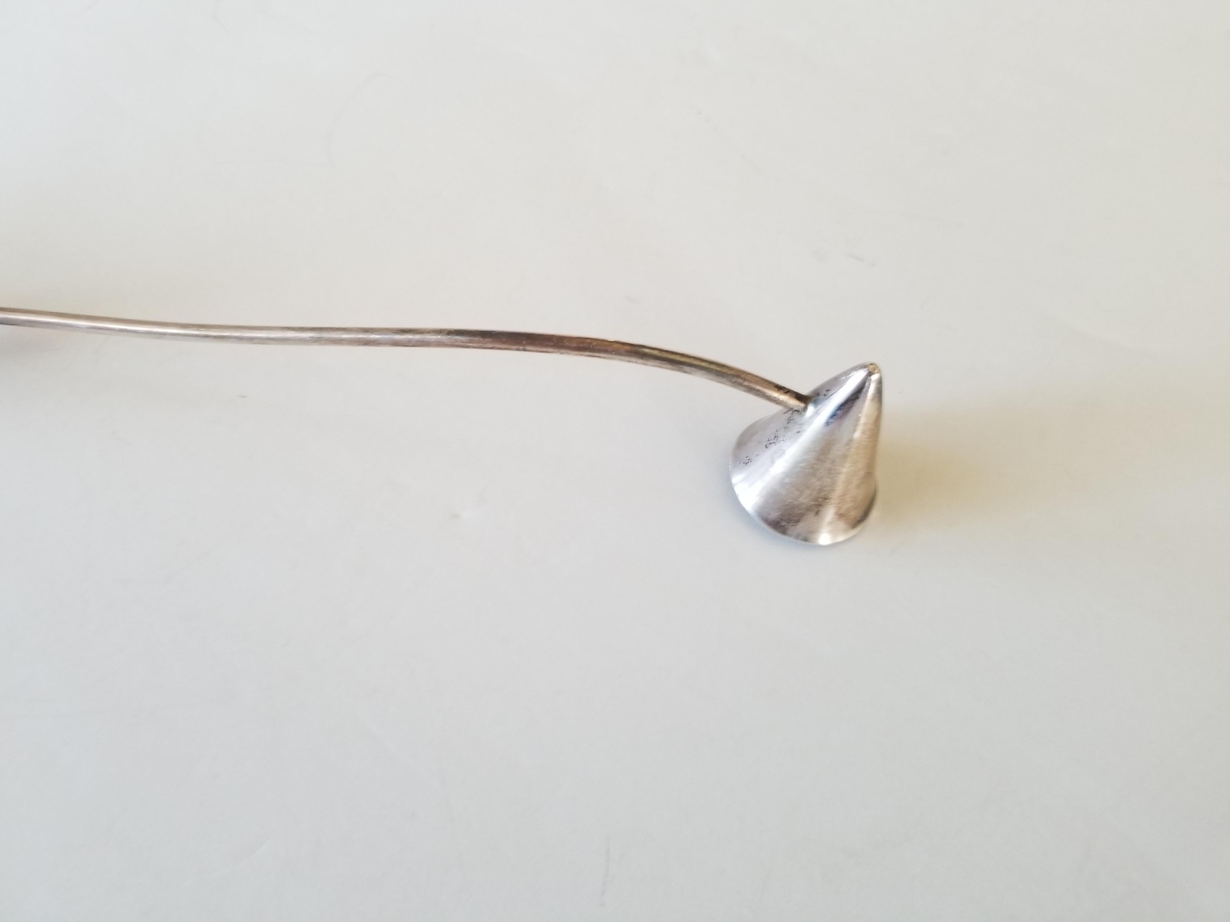 Vintage Tiffany & Co. Candle Snuffer Sterling Silver and Turned Wood 3