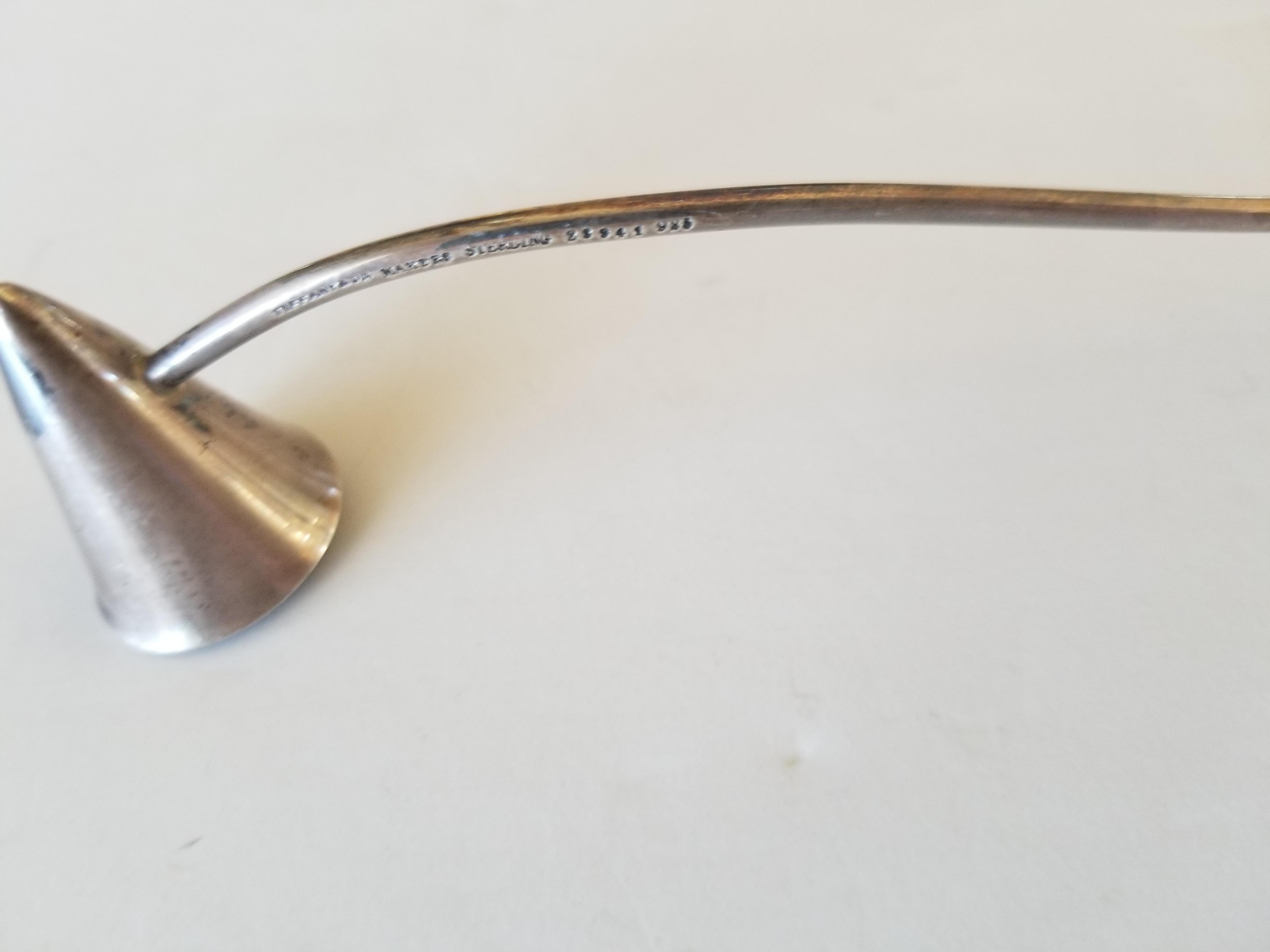 Late 20th Century Vintage Tiffany & Co. Candle Snuffer Sterling Silver and Turned Wood