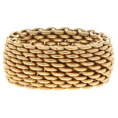 Vintage Tiffany & Co. Mesh Somerset Wide Ring in Yellow Gold