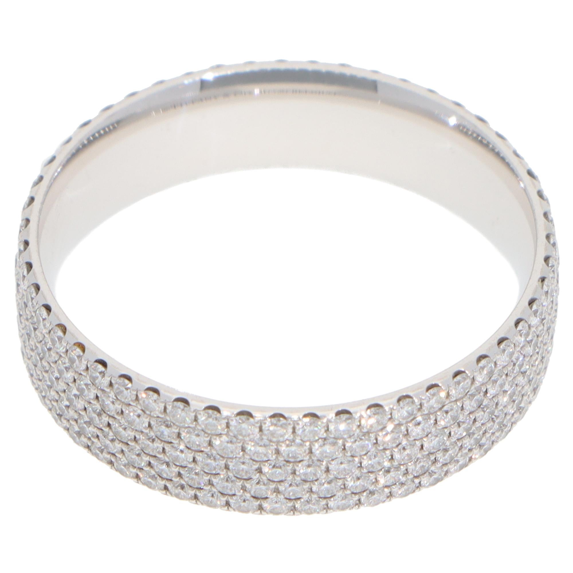 Modern Vintage Tiffany & Co. Metro Diamond Five-Row Ring in White Gold