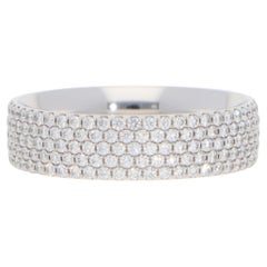 Vintage Tiffany & Co. Metro, bague à cinq rangées de diamants en or blanc