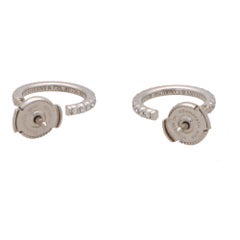 Vintage Tiffany & Co. 'Metro' Diamond Hoop Earrings in 18k White Gold