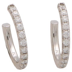 Tiffany & Co. Créoles Métro en or blanc 18 carats avec diamants