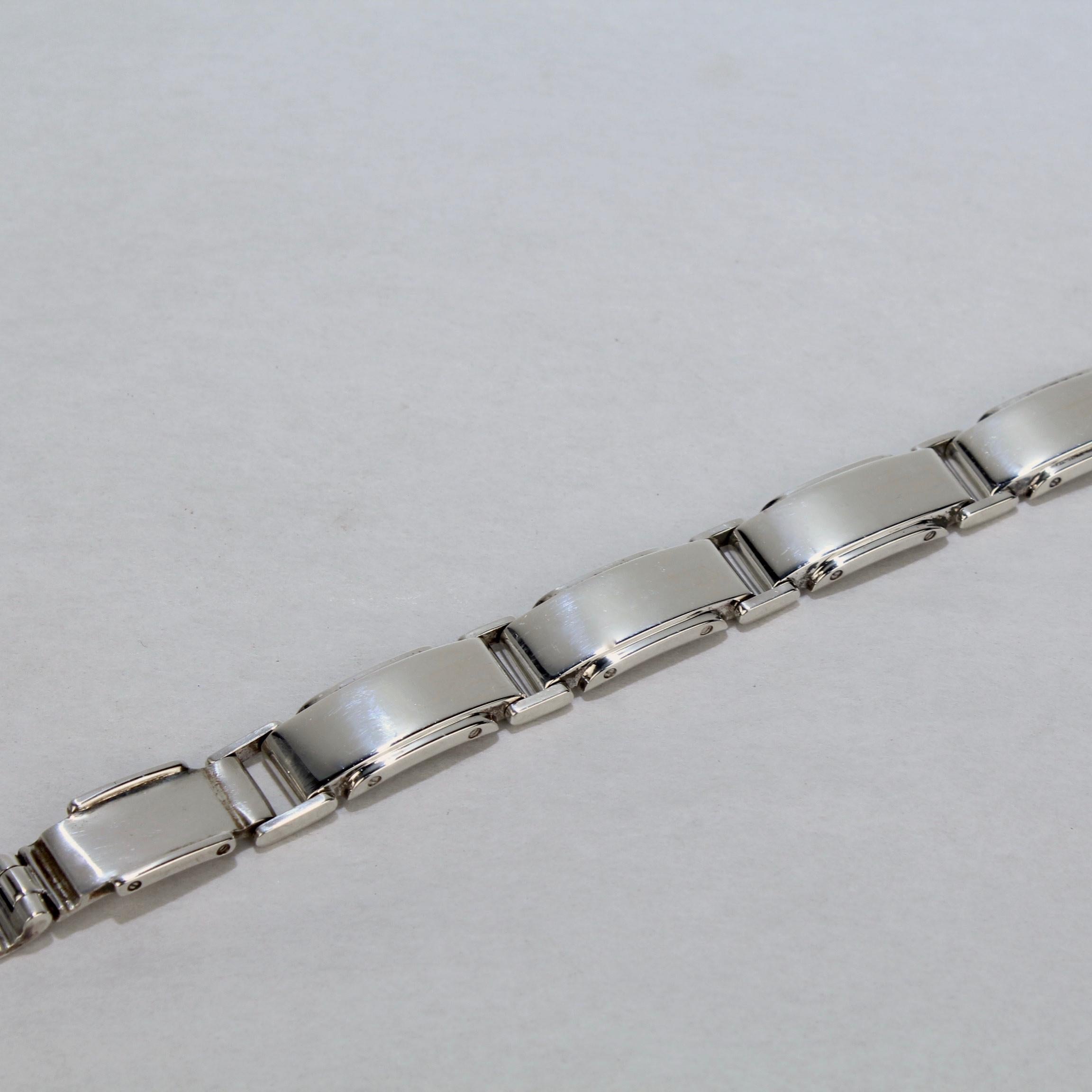 Vintage Tiffany & Co Metropolis Sterling Silver Link Bracelet For Sale 2