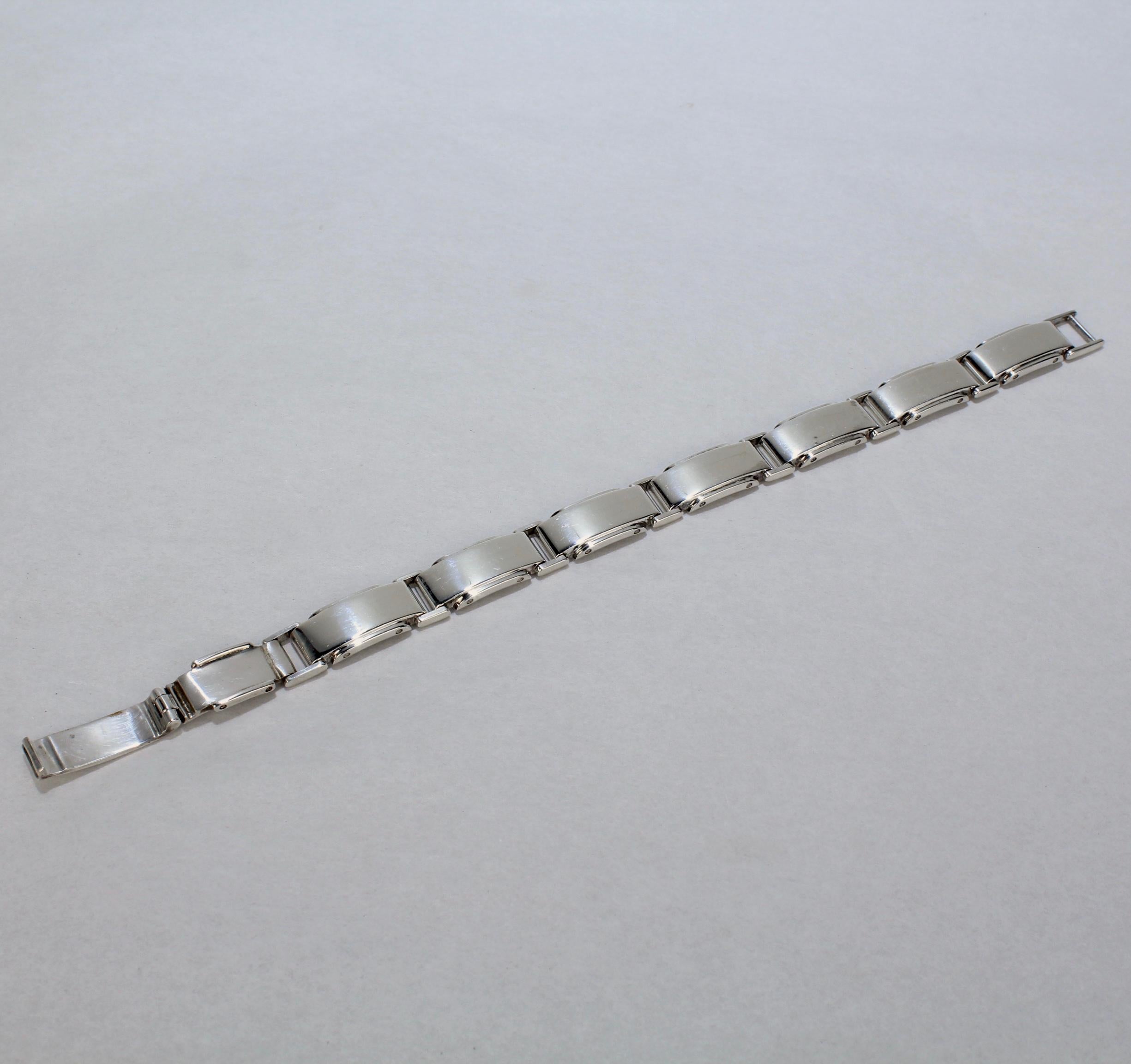 Men's Vintage Tiffany & Co Metropolis Sterling Silver Link Bracelet For Sale