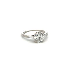 Vintage TIFFANY & CO Mid Century Modern GIA Diamond Solitaire Platinum Ring