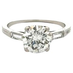 Antique TIFFANY & CO Mid Century Modern GIA Diamond Solitaire Platinum Ring