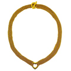 Vintage Tiffany & Co. Multi Strand Gold Heart Motif Necklace