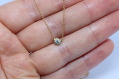 Vintage Tiffany Co Necklace Elsa Peretti Diamond by the Yard 0.25ct Solitaire 1P