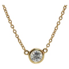 Vintage Tiffany Co Necklace Elsa Peretti Diamond by the Yard 0.25ct Solitaire 1P