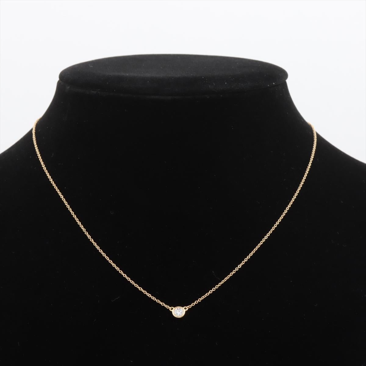 Tiffany and Co. 18k Yellow Gold and diamond necklace

Elsa Peretti Single diamond 