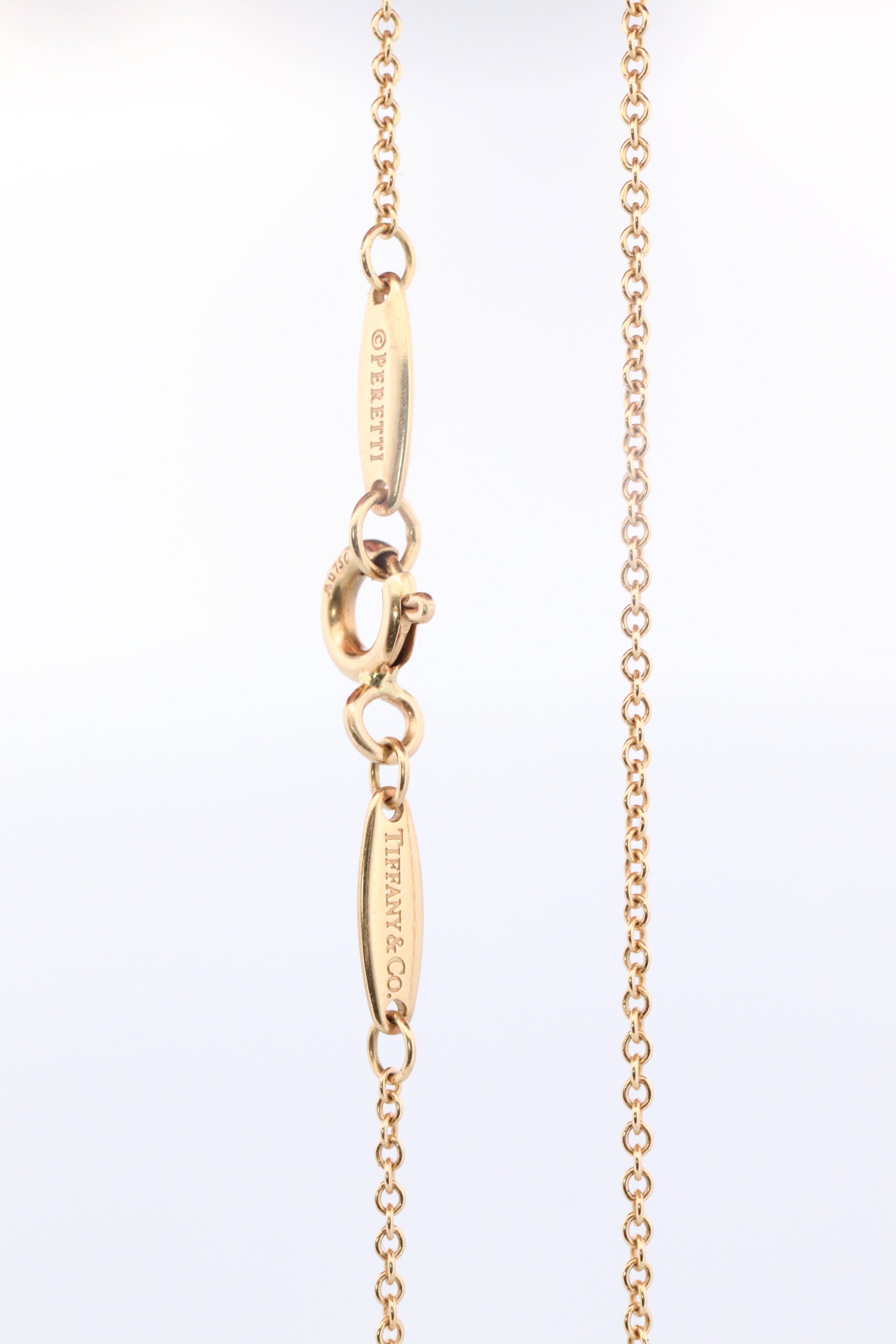 Women's Vintage Tiffany Co Necklace Elsa Peretti Diamond by the Yard 0.30ct Solitaire 1P For Sale