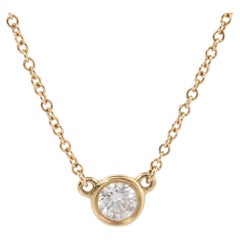Vintage Tiffany Co Necklace Elsa Peretti Diamond by the Yard 0.30ct Solitaire 1P