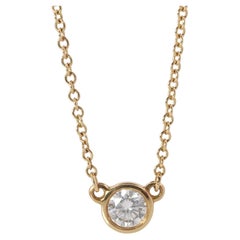 Vintage Tiffany Co Necklace Elsa Peretti Diamond by the Yard 0.36ct Solitaire 1P