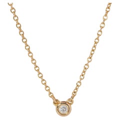 Vintage Tiffany Co Necklace. Elsa Peretti Diamond by the Yard Solitaire 1P