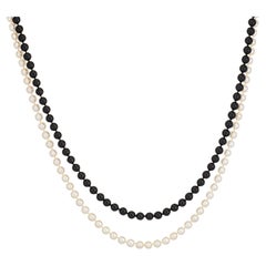 Retro Tiffany & Co Necklace Picasso Long 60" Pearl Onyx Positive Negative