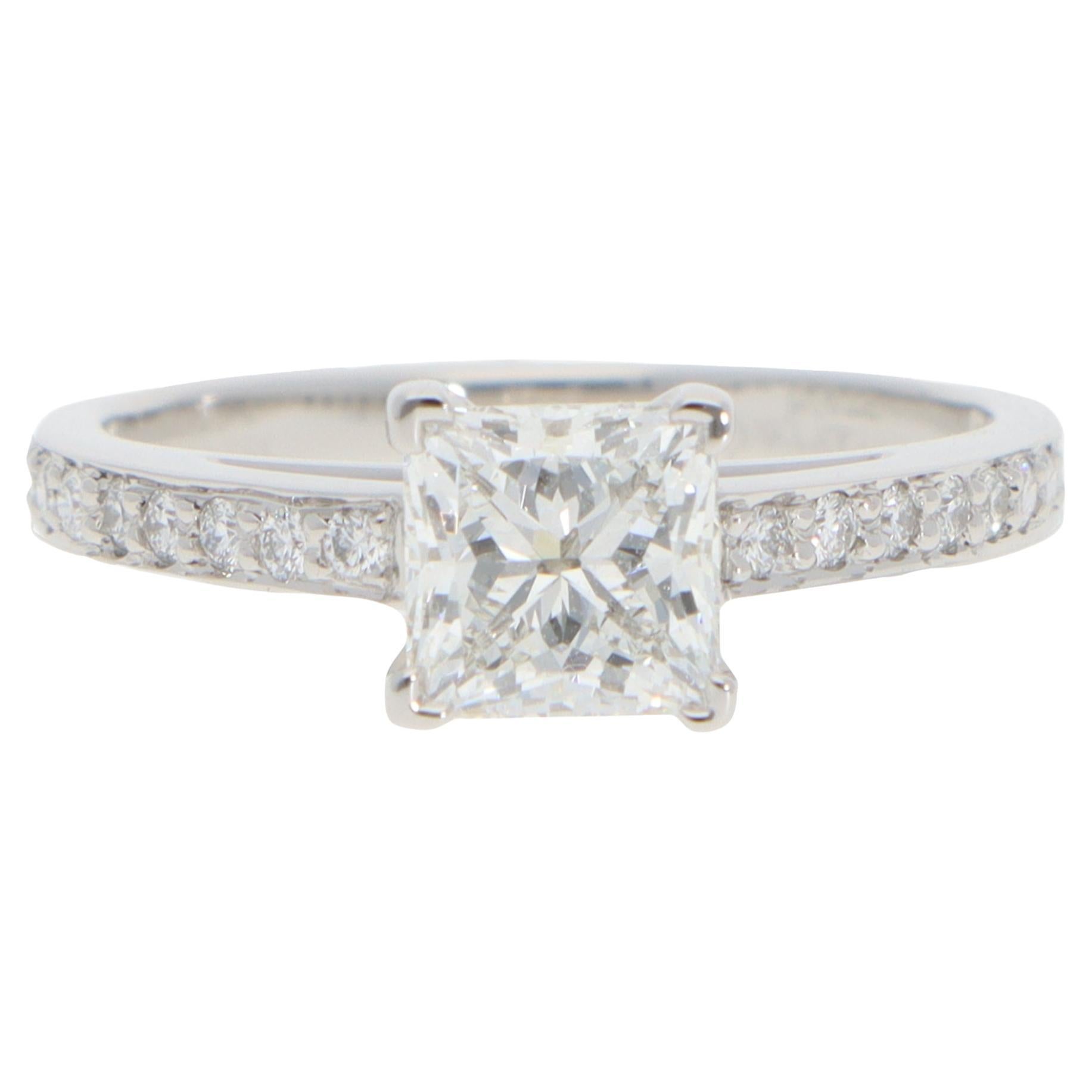 Vintage Tiffany & Co. Novo Bague à diamant taille princesse de 1,35ct