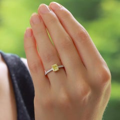 Vintage Tiffany & Co. 'Novo' Fancy Intense Yellow Diamond Ring in Platinum