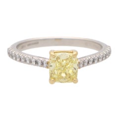 Vintage Tiffany & Co. 'Novo' Fancy Intense Yellow Diamond Ring in Platinum 