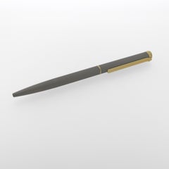 Vintage Tiffany & Co. Old Logo Slate Gray Stainless Steel & Gold Ballpoint Pen