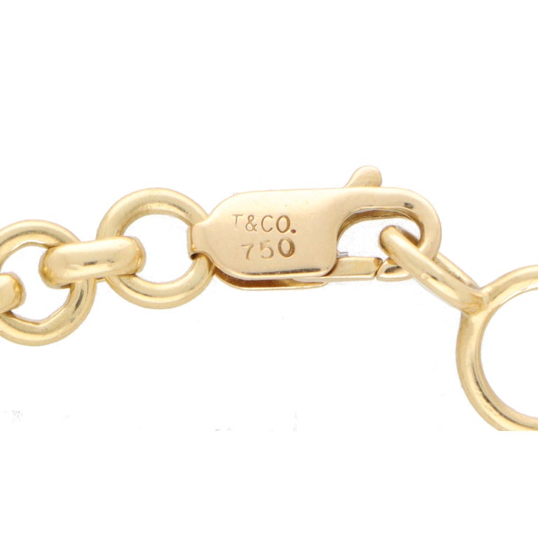 Vintage Tiffany & Co. Open Link Chain Bracelet Set in 18k Yellow Gold For Sale 1