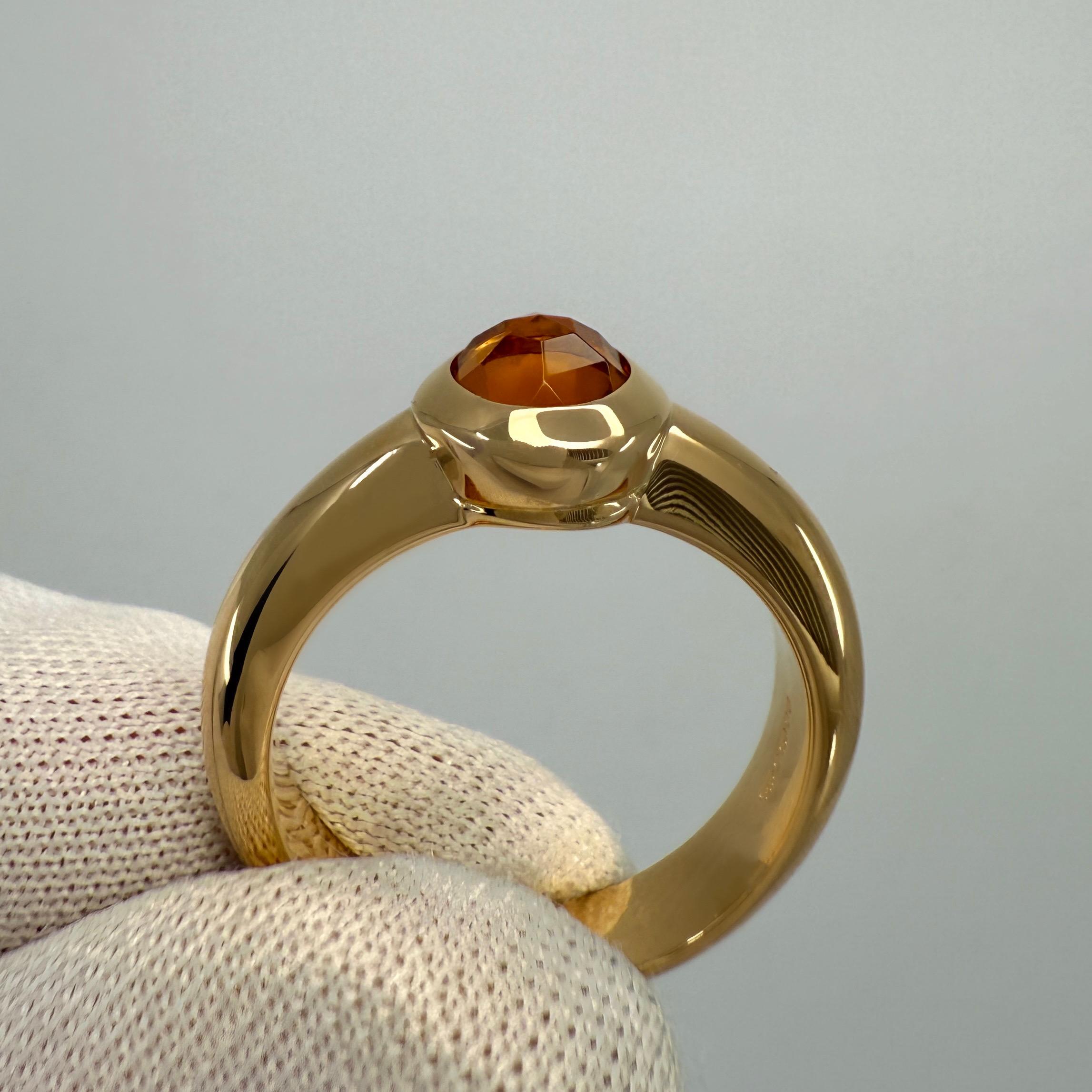 Vintage Tiffany & Co. Orange Citrine Rose Cut 18k Yellow Gold Solitaire Ring For Sale 2