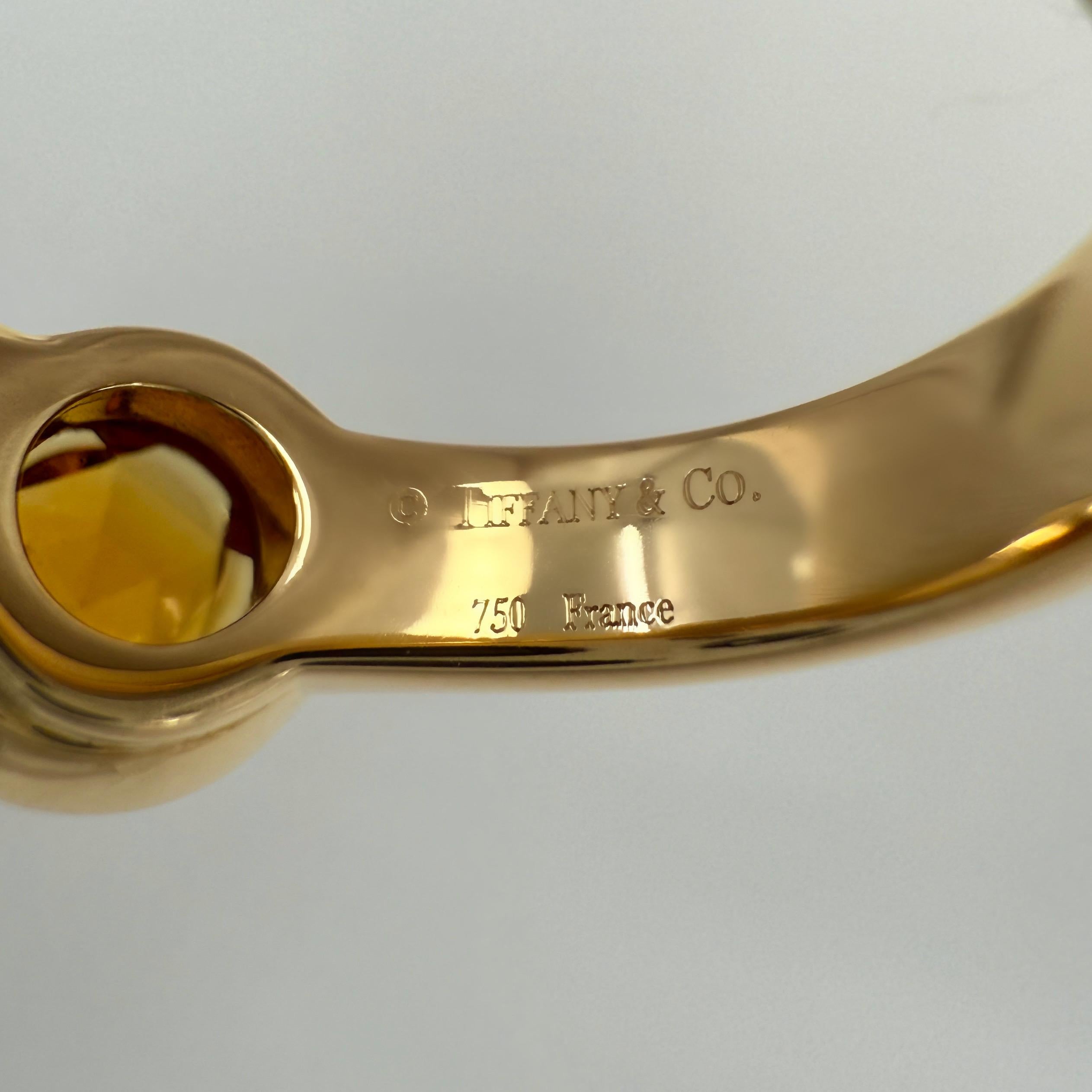 Vintage Tiffany & Co. Orange Citrine Rose Cut 18k Yellow Gold Solitaire Ring For Sale 3