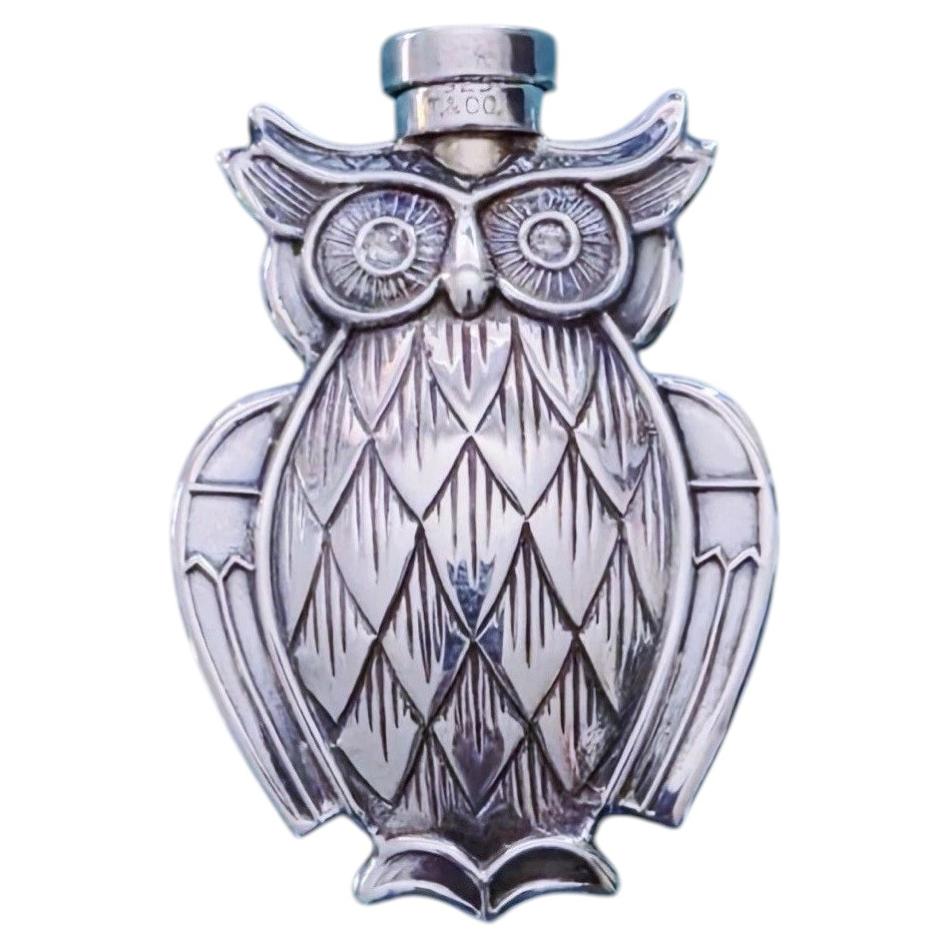 Vintage Tiffany & Co. Owl Sterling Silver Perfume Bottle