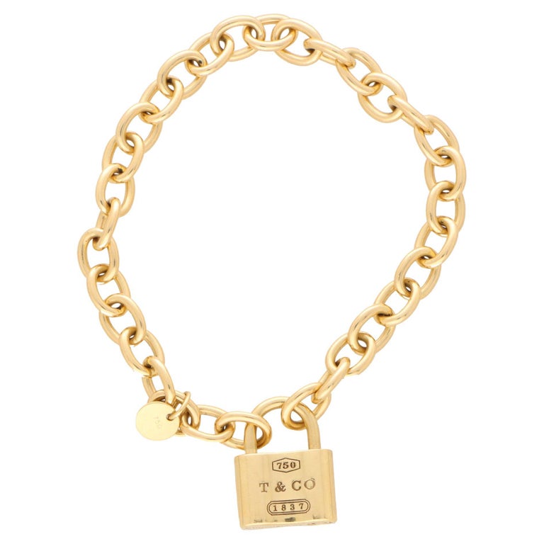Vintage Tiffany and Co. Padlock Bracelet in 18k Yellow Gold at 1stDibs