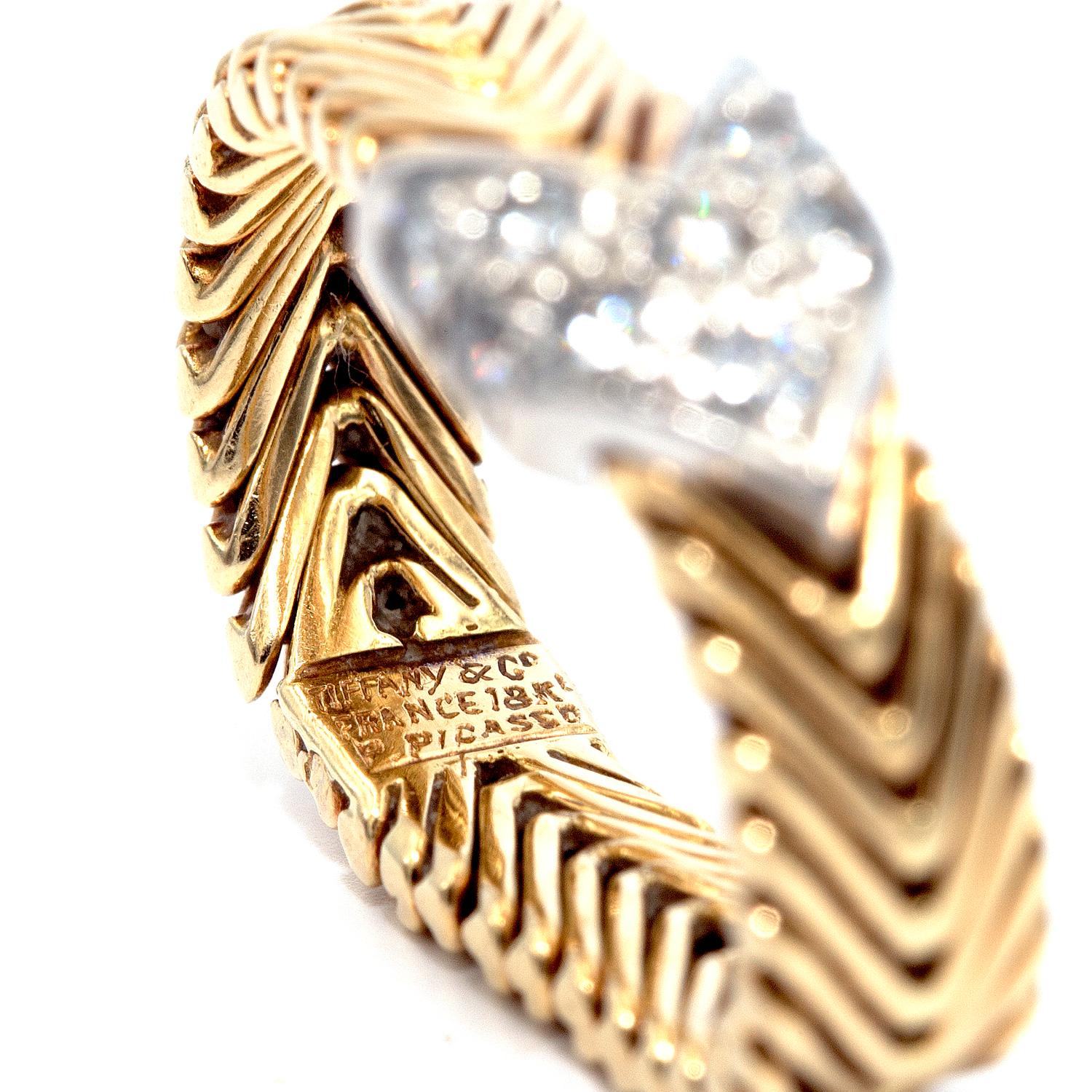 Vintage Tiffany & Co. Paloma Picasso 18 Karat Diamond Ring For Sale 1