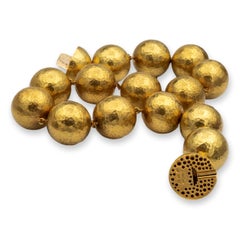 Vintage Tiffany & Co. Paloma Picasso 18K Gold Hammered Ball Choker Necklace 17"