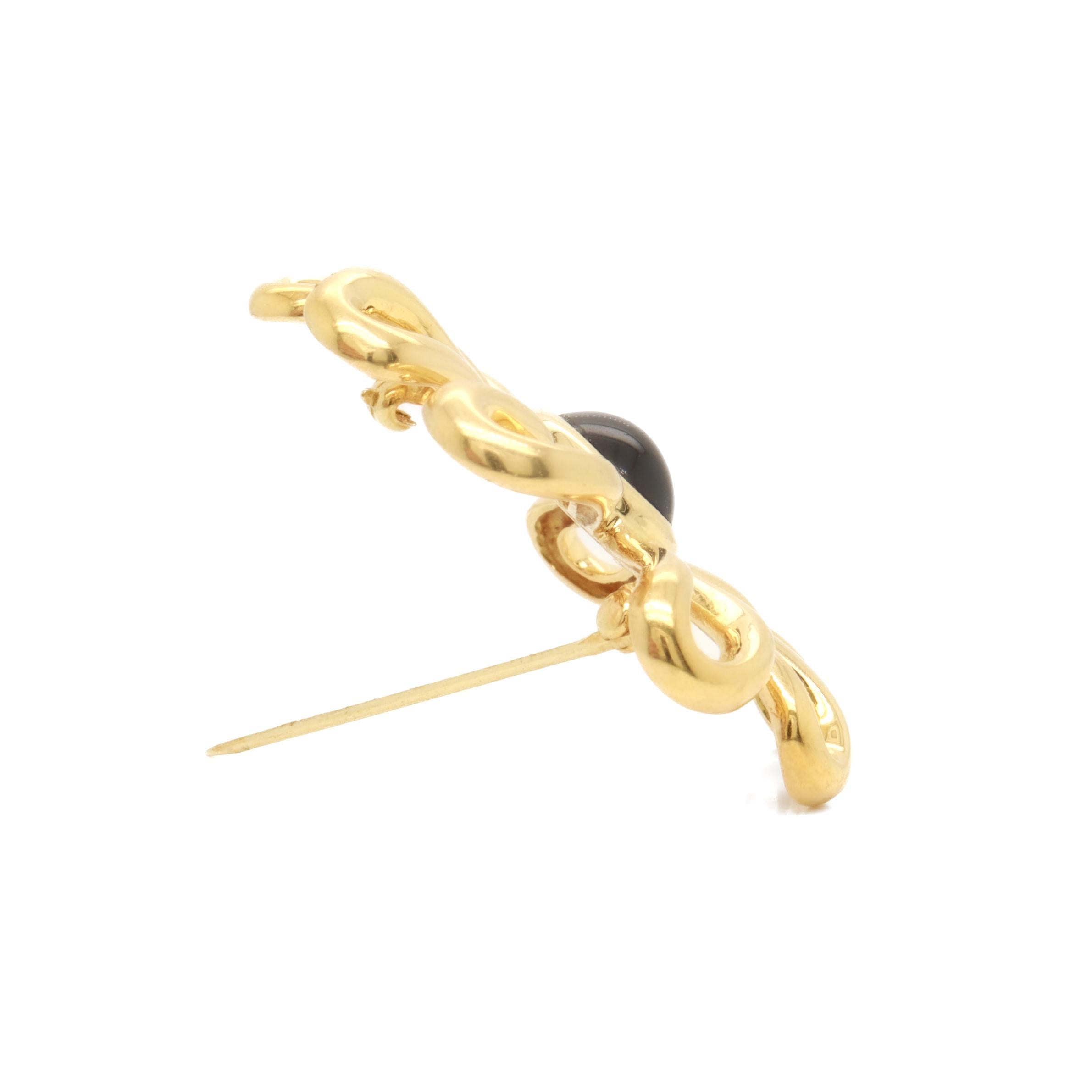Vintage Tiffany & Co. Paloma Picasso 18K Gold & Onyx Daisy or Flower Brooch 6