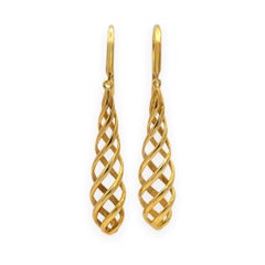 Vintage Tiffany & Co. Paloma Picasso 18K Yellow Gold Venezia Luce Drop Earrings