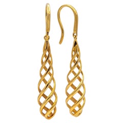 Vintage Tiffany & Co. Boucles d'oreilles pendantes Venezia Luce en or jaune 18K de Paloma Picasso