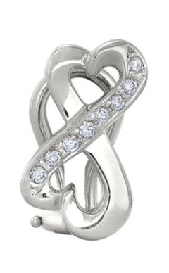 Vintage Tiffany & Co. Paloma Picasso 18 Karat White Gold Diamond Heart Earrings