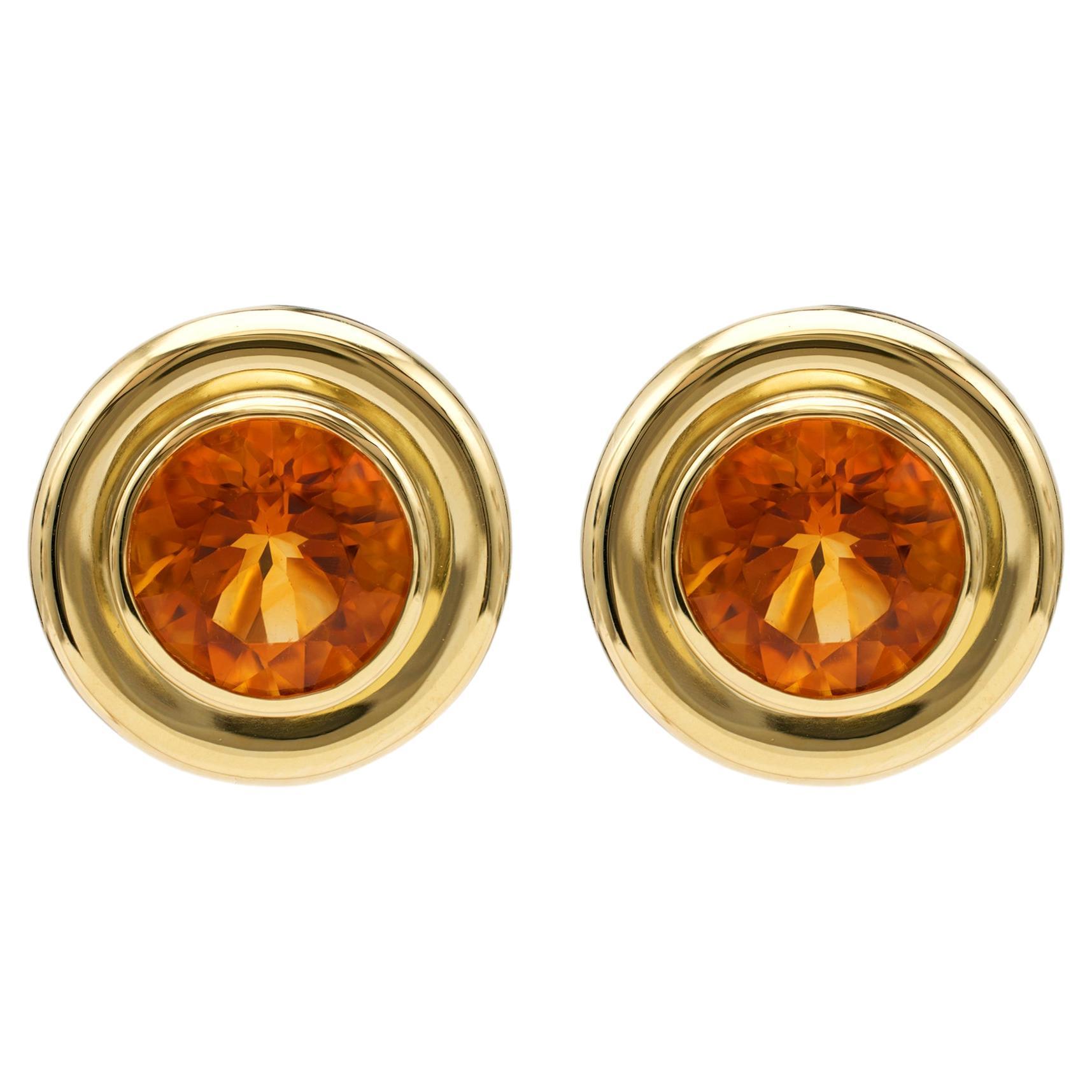 Weinlese Tiffany & Co. Paloma Picasso Citrin 18k Gelbgold Clip-Ohrringe mit Citrin im Angebot