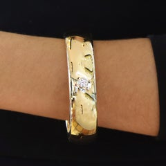 Vintage Tiffany & Co Paloma Picasso Diamond 18k Gold Bangle Bracelet