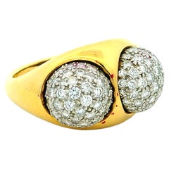 Weinlese Tiffany & Co. Paloma Picasso Diamant Gold Platin Bypass Ring