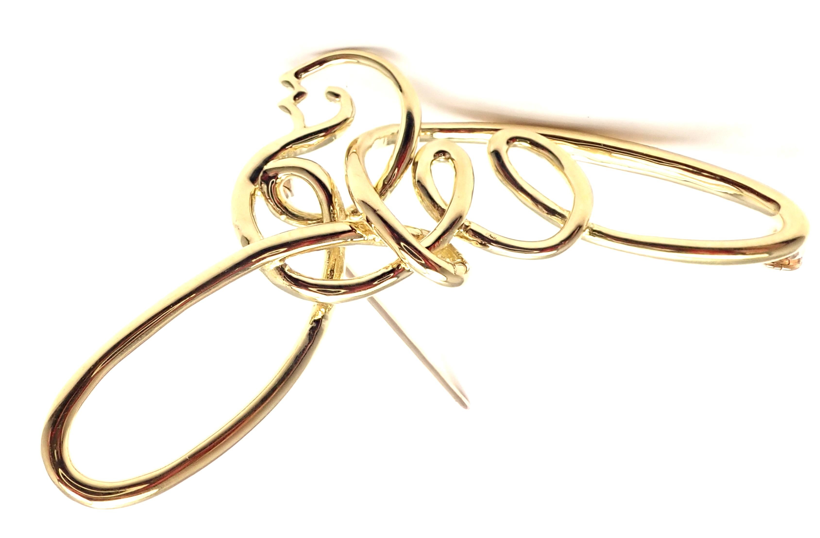 18k Gelbgold Taube Brosche Pin von Paloma Picasso für Tiffany & Co. 
Einzelheiten: 
Abmessungen: 2