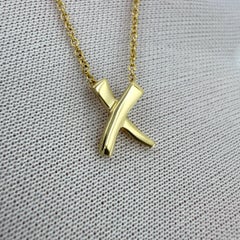 Vintage Tiffany & Co. Paloma Picasso Graffiti X Cross 18k Gold Pendant Necklace