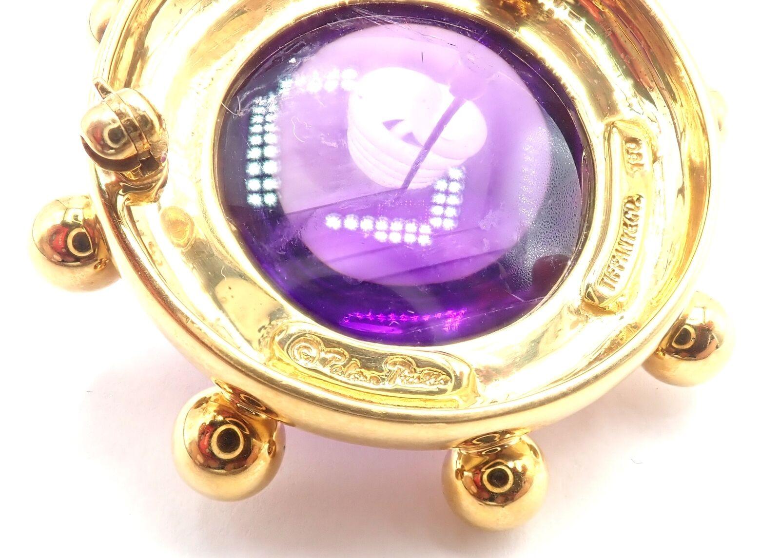 Vintage Tiffany & Co Paloma Picasso Large Amethyst Brooch Pin In Excellent Condition For Sale In Holland, PA