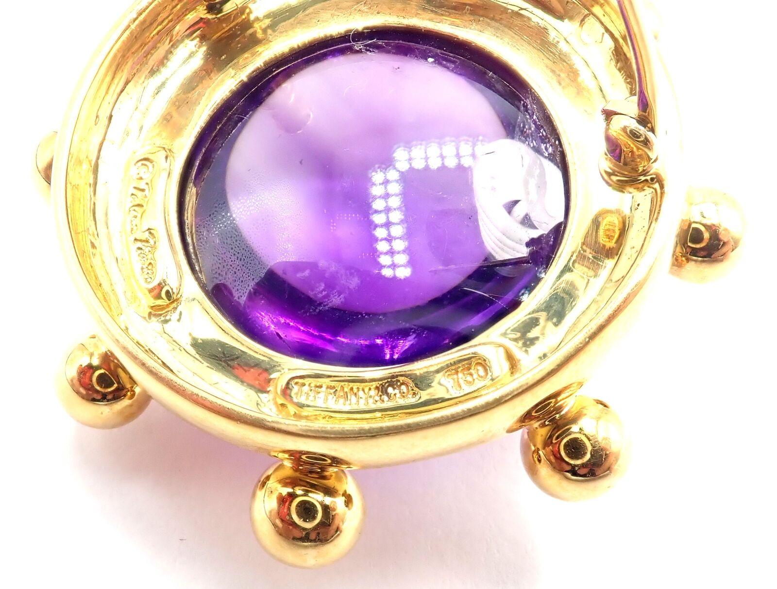 Women's or Men's Vintage Tiffany & Co Paloma Picasso Large Amethyst Brooch Pin For Sale